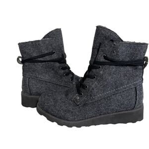 Bearpaw Womens Krista Wool Lace-Up‎ Boots Gray Size 10 US